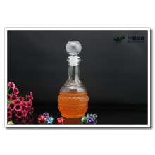 500ml High Quality Embossed Glass Liquor Bottle with Original Lid